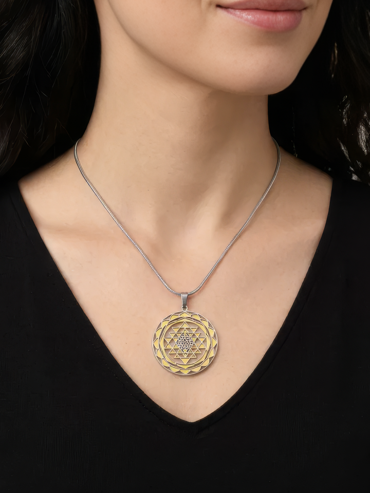 Sri Yantra SG 2-layer Necklace - Earth Frequency Infused -New