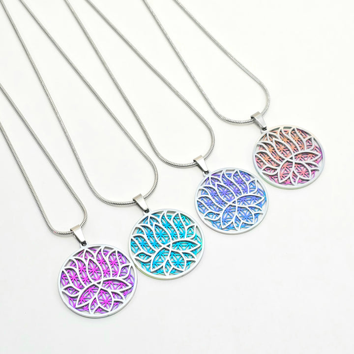 Lotus-Flower of Life Necklace - Earth Frequency Infused