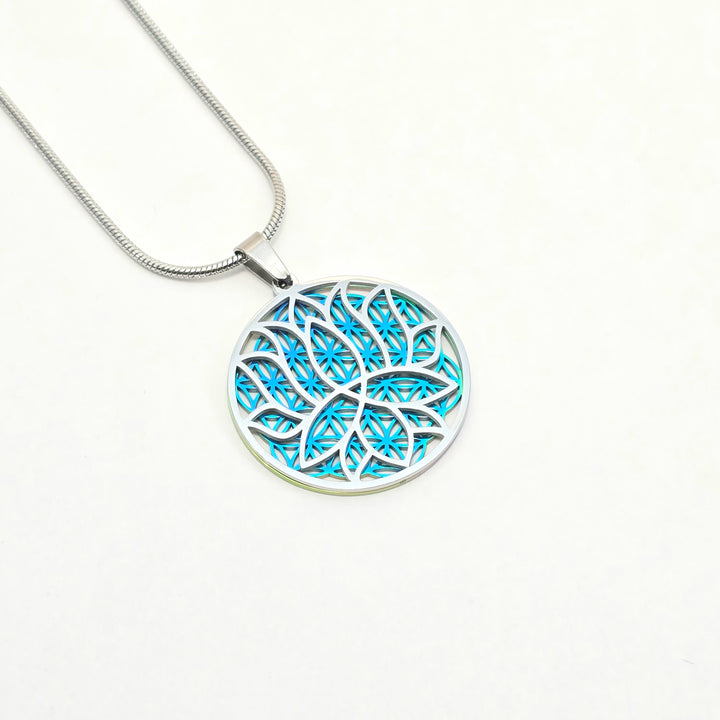 Lotus-Flower of Life Necklace - Earth Frequency Infused