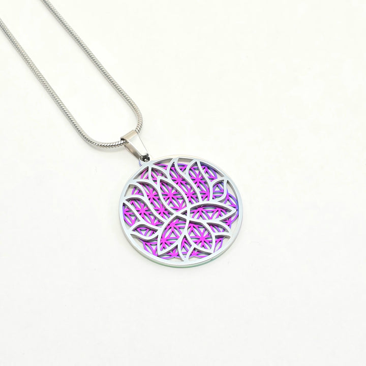 Lotus-Flower of Life Necklace - Earth Frequency Infused