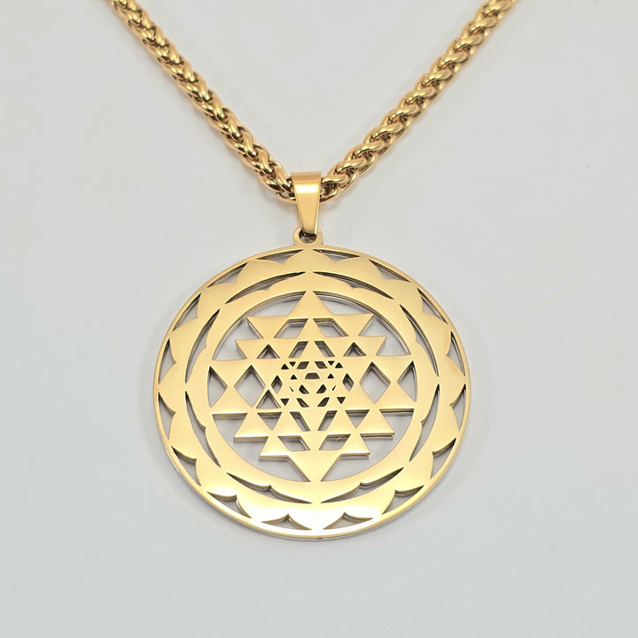 Sri Yantra 2-layer Necklace Gold-Silver - Earth Frequency Infused