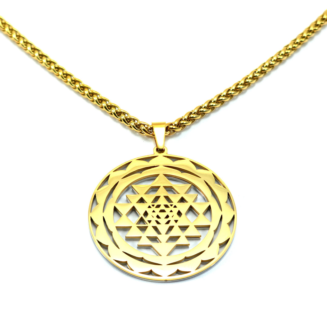 Sri Yantra 2-layer Necklace Gold-Silver - Earth Frequency Infused
