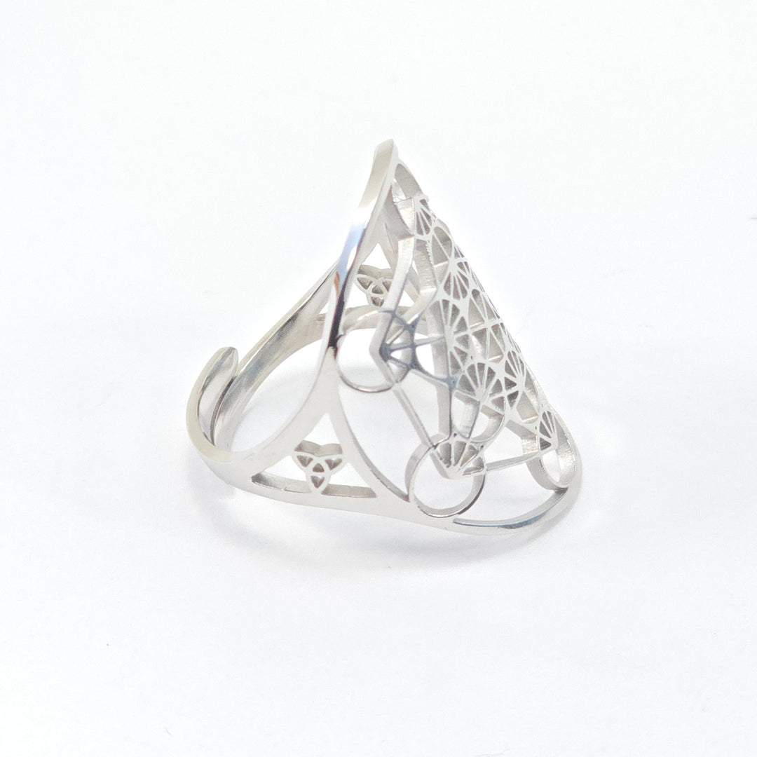 Metatron's Cube Ring with 7.83Hz Frequency