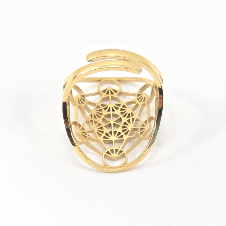 Metatron's Cube Ring with 7.83Hz Frequency