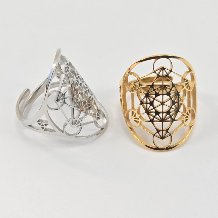 Metatron's Cube Ring with 7.83Hz Frequency