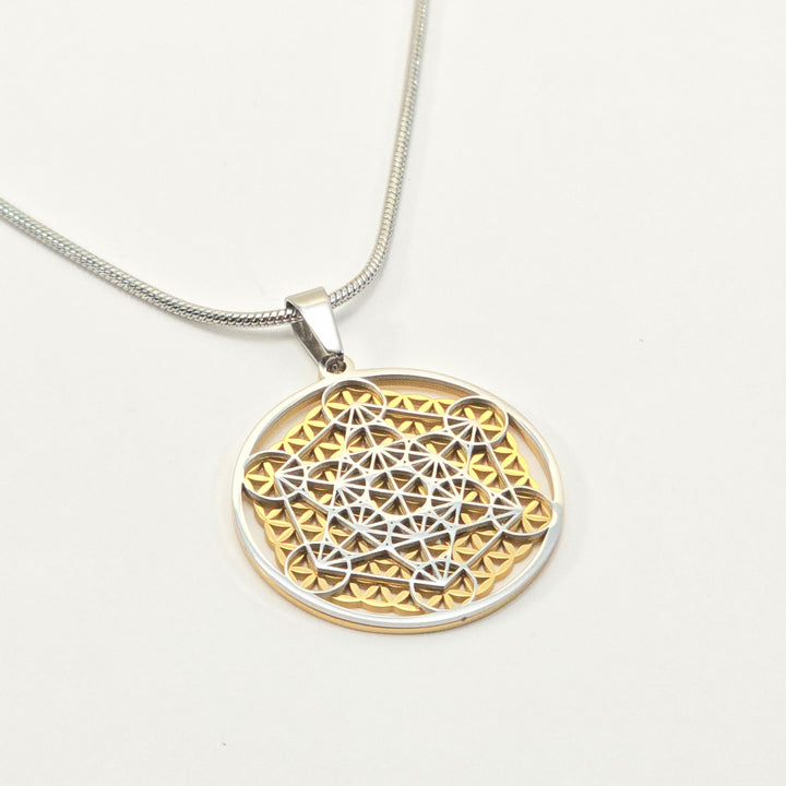 Metatron Flower Silver-Gold - Earth Frequency Infused