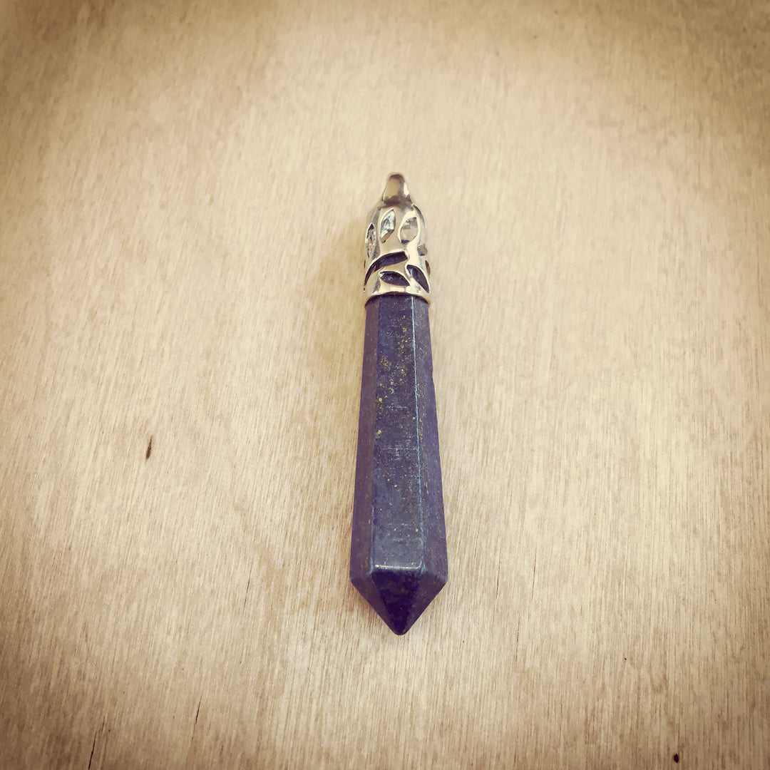 Lapis Lazuli Long Prism Point Gemstone Pendant