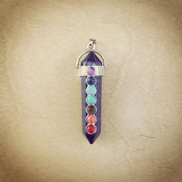 Lapis Lazuli Prism Point Chakra Gemstone Necklace