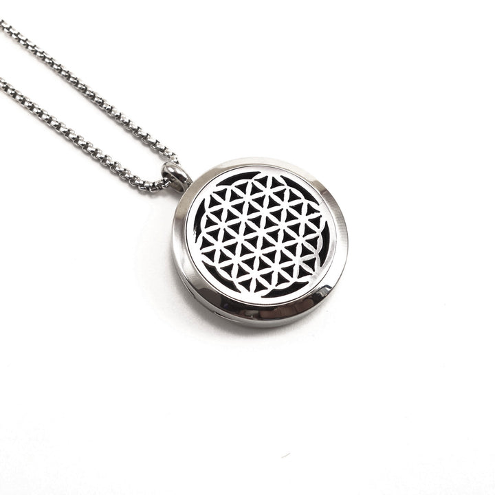 Flower of Life Aromatherapy Locket 30mm - Earth Frequency Infused