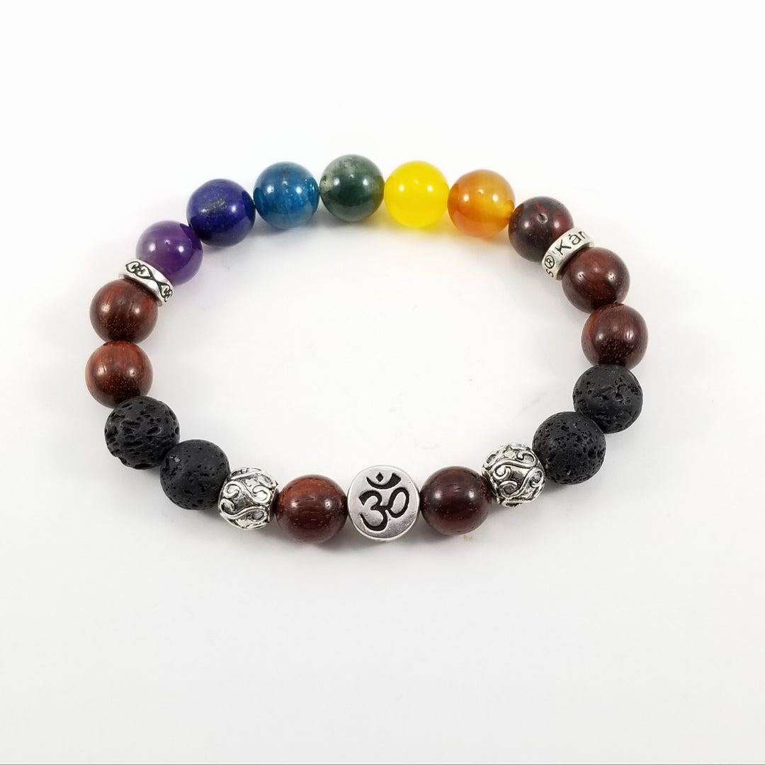 AUM/Buddha Chakra Bracelet - 10mm