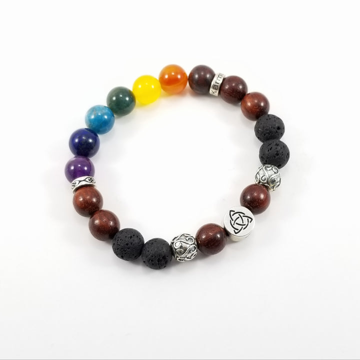 10mm Triquetra/Infinity Chakra Bracelet