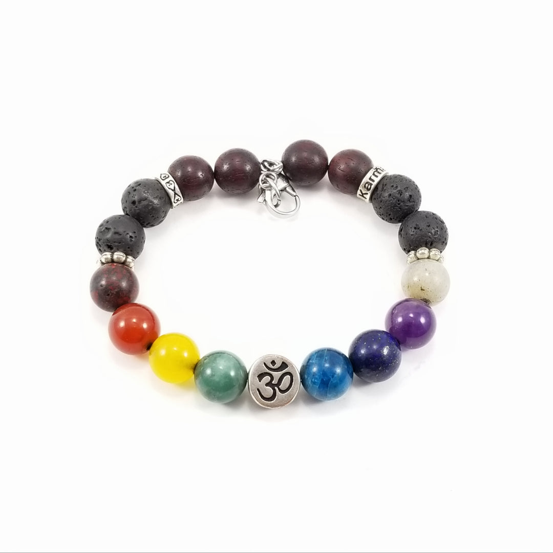 AUM/Buddha Chakra SSHD Bracelet - 10mm