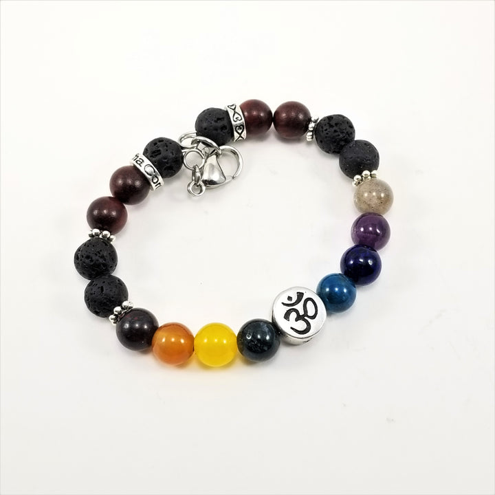 8mm AUM/Buddha Chakra SSHD Bracelet