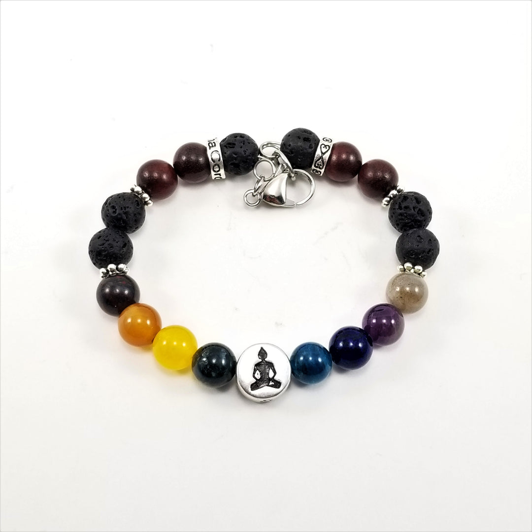 AUM/Buddha Chakra SSHD Bracelet - 8mm