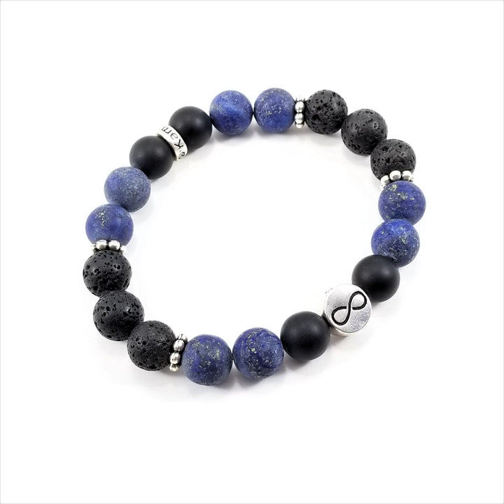 10mm Triquetra/Infinity Lapis Onyx Bracelet