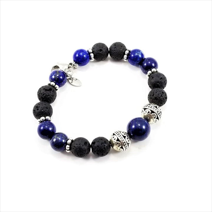 10mm Lapis Lava Rock SSHD Bracelet