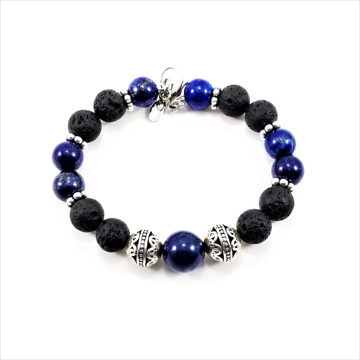 10mm Lapis Lava Rock SSHD Bracelet