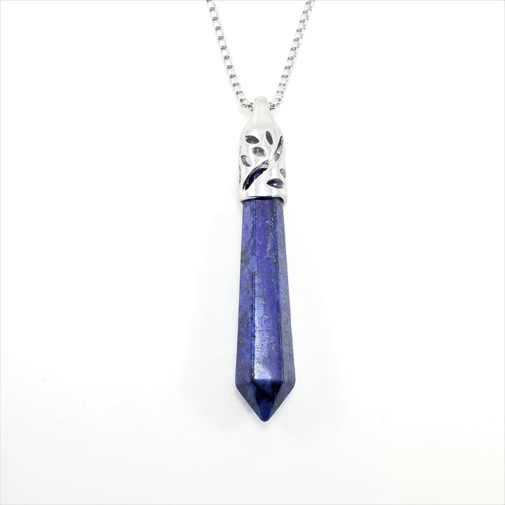 Lapis Lazuli Long Prism Point Gemstone Pendant/Necklace