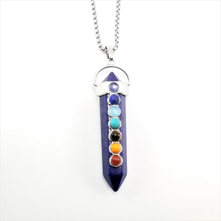 Lapis Lazuli Prism Point Chakra Gemstone Necklace