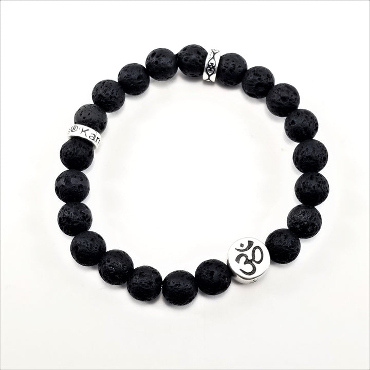 8mm AUM/Buddha Lava Bracelet