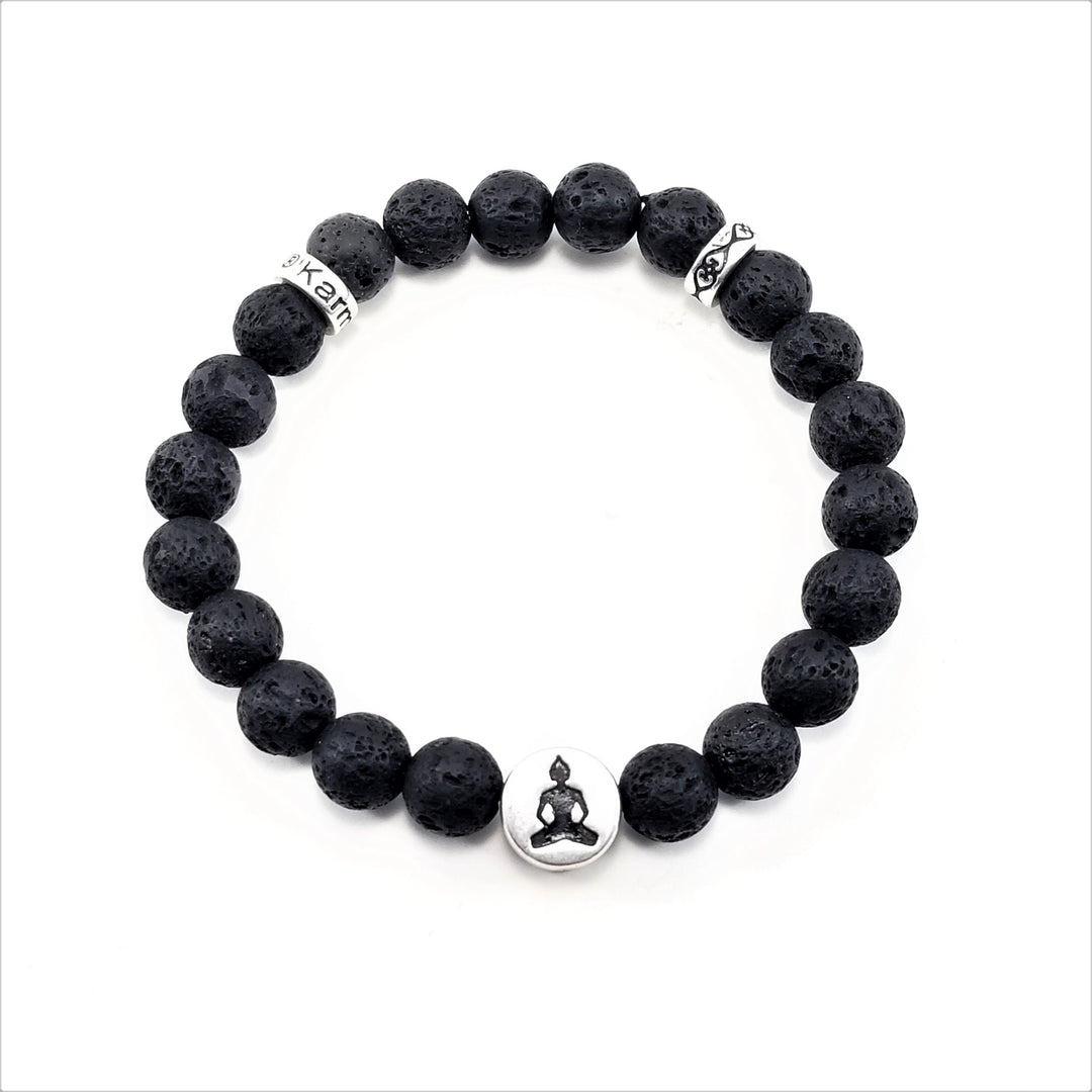 8mm AUM/Buddha Lava Bracelet