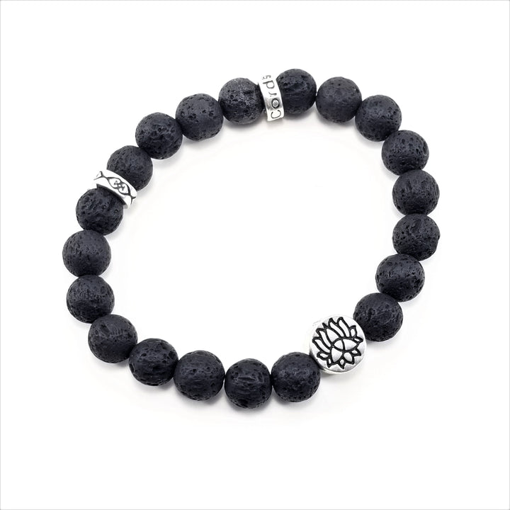 8mm Lotus Lava Rock Bracelet