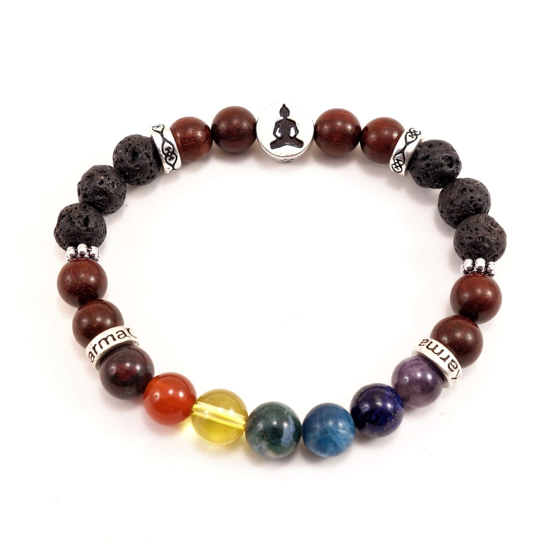 8mm AUM/Buddha Chakra Bracelet