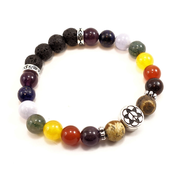 8mm Seed of Life/Peace Chakra Bracelet