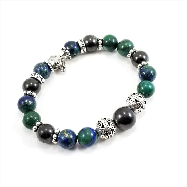 10mm Lapis Chrysocolla Shungite SSHD Bracelet