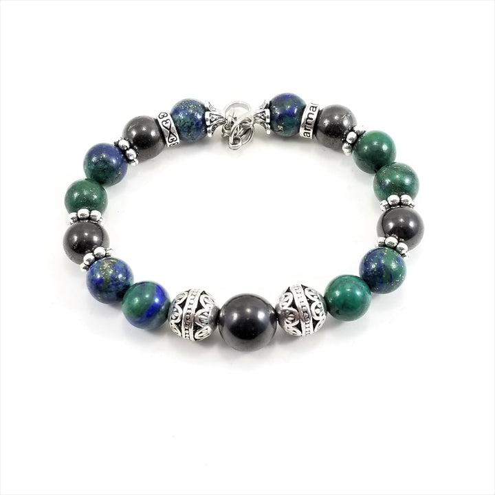 10mm Lapis Chrysocolla Shungite SSHD Bracelet