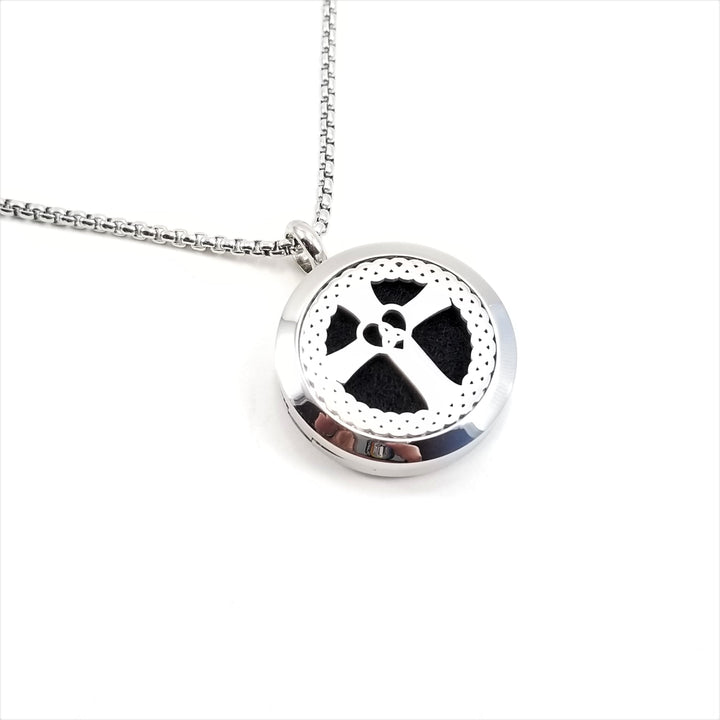 Cross Heart Trinity Aromatherapy Locket 25mm - Earth Frequency Infused