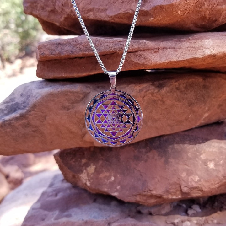 Sri Yantra 2-layer Necklace - Earth Frequency Infused