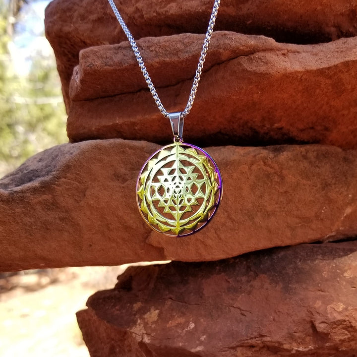 Sri Yantra 2-layer Necklace - Earth Frequency Infused