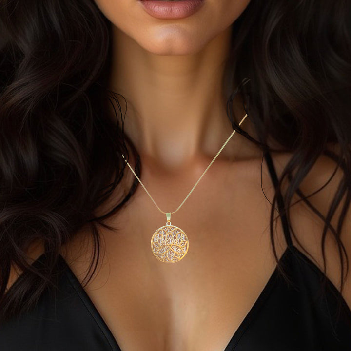 Gold Lotus Necklace + Gold FoL Bracelet + Gold SoL Earrings