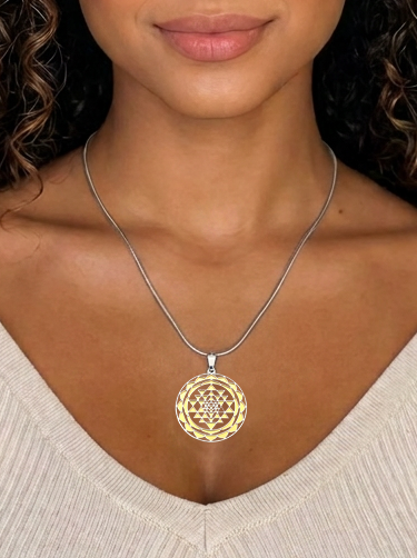 Sri Yantra SG 2-layer Necklace - Earth Frequency Infused -New