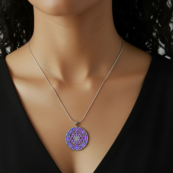 Sri Yantra 2-layer Necklace - Earth Frequency Infused