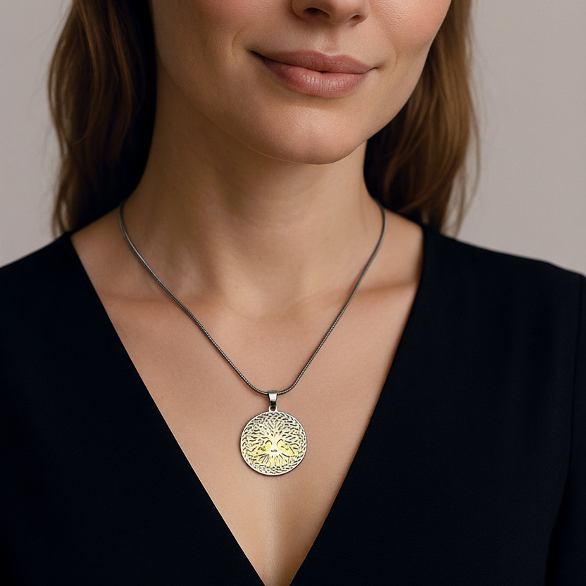 Tree of Life Silver-Gold - Earth Frequency Infused